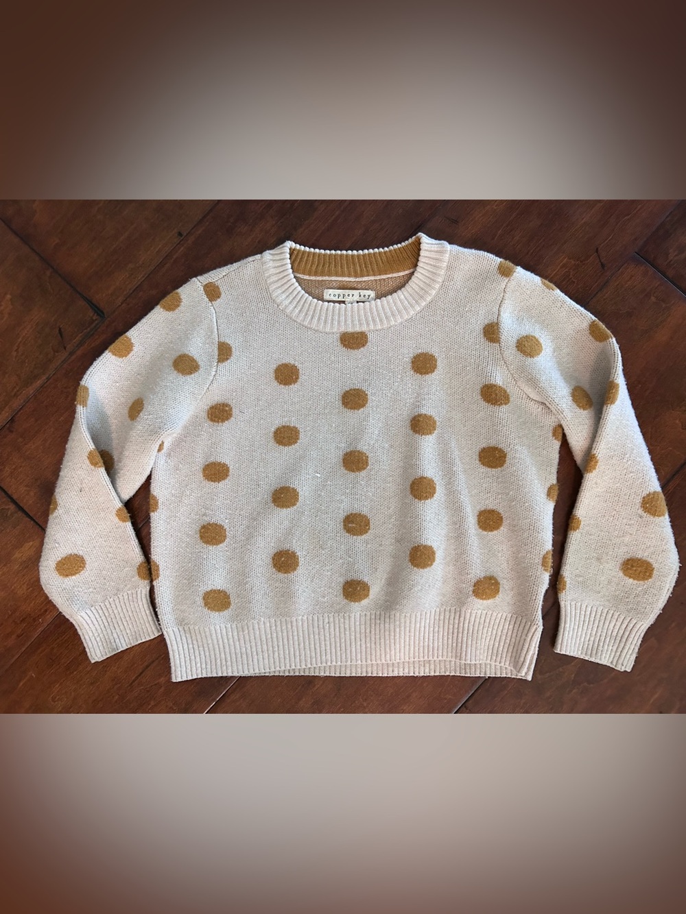 Adorable Copper Key 6X cream and gold sweater